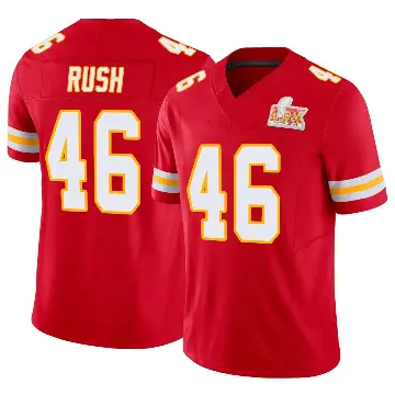 ＃46 Men's Darius Rush Red Limited Kansas City Chiefs Vapor F.U.S.E. Super Bowl LIX Jersey