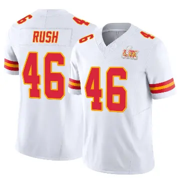 ＃46 Men's Darius Rush White Limited Kansas City Chiefs Vapor F.U.S.E. Super Bowl LIX Jersey