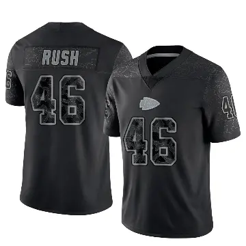 ＃46 Youth Darius Rush Black Limited Kansas City Chiefs Reflective Jersey
