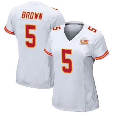 ＃5 Women's Hollywood Brown White Game Kansas City Chiefs Super Bowl LIX Jersey