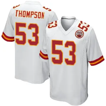 ＃53 Men's BJ Thompson White Game Kansas City Chiefs Jersey