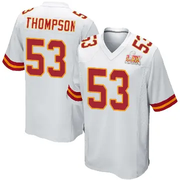 ＃53 Youth BJ Thompson White Game Kansas City Chiefs Super Bowl LIX Jersey