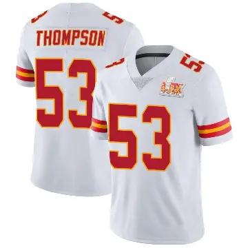 ＃53 Youth BJ Thompson White Limited Kansas City Chiefs Vapor Untouchable Super Bowl LIX Jersey