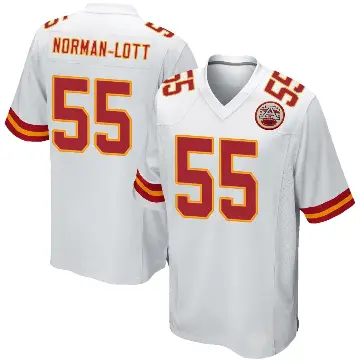 ＃55 Men's Omarr Norman-Lott White Game Kansas City Chiefs Jersey