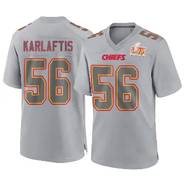 ＃56 Youth George Karlaftis Gray Game Kansas City Chiefs Atmosphere Fashion Super Bowl LIX Jersey