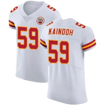 ＃59 Men's Joshua Kaindoh White Elite Kansas City Chiefs Vapor Untouchable Jersey