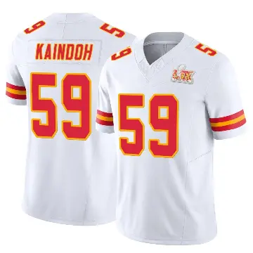 ＃59 Men's Joshua Kaindoh White Limited Kansas City Chiefs Vapor F.U.S.E. Super Bowl LIX Jersey