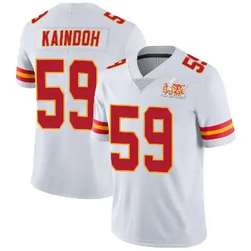 ＃59 Men's Joshua Kaindoh White Limited Kansas City Chiefs Vapor Untouchable Super Bowl LIX Jersey