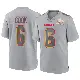 ＃6 Men's Kenny Cook Gray Game Kansas City Chiefs Atmosphere Fashion Super Bowl LIX Jersey