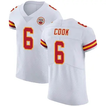 ＃6 Men's Kenny Cook White Elite Kansas City Chiefs Vapor Untouchable Jersey