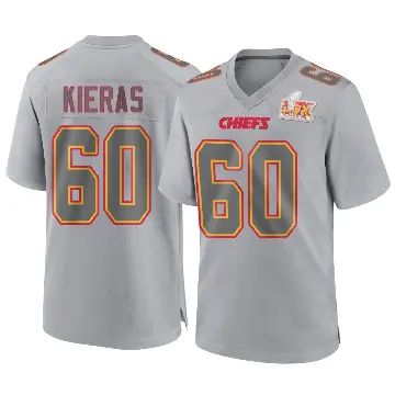 ＃60 Men's Tautvydas Kieras Gray Game Kansas City Chiefs Atmosphere Fashion Super Bowl LIX Jersey