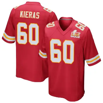 ＃60 Men's Tautvydas Kieras Red Game Kansas City Chiefs Team Color Super Bowl LIX Jersey