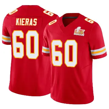 ＃60 Men's Tautvydas Kieras Red Limited Kansas City Chiefs Vapor F.U.S.E. Super Bowl LIX Jersey