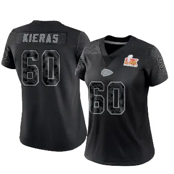 ＃60 Women's Tautvydas Kieras Black Limited Kansas City Chiefs Reflective Super Bowl LIX Jersey