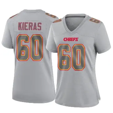 ＃60 Women's Tautvydas Kieras Gray Game Kansas City Chiefs Atmosphere Fashion Jersey