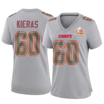 ＃60 Women's Tautvydas Kieras Gray Game Kansas City Chiefs Atmosphere Fashion Super Bowl LIX Jersey