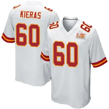 ＃60 Youth Tautvydas Kieras White Game Kansas City Chiefs Super Bowl LIX Jersey