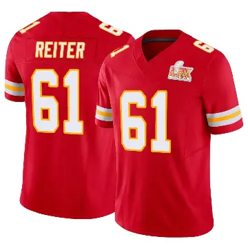 ＃61 Men's Austin Reiter Red Limited Kansas City Chiefs Vapor F.U.S.E. Super Bowl LIX Jersey