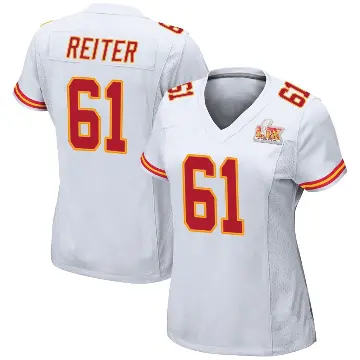 ＃61 Women's Austin Reiter White Game Kansas City Chiefs Super Bowl LIX Jersey