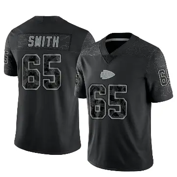 ＃65 Men's Trey Smith Black Limited Kansas City Chiefs Reflective Jersey