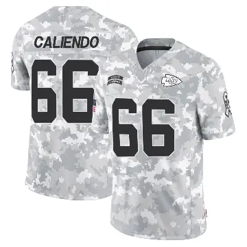 ＃66 Men's Mike Caliendo Arctic Camo Limited Kansas City Chiefs 2024 Salute to Service Jersey