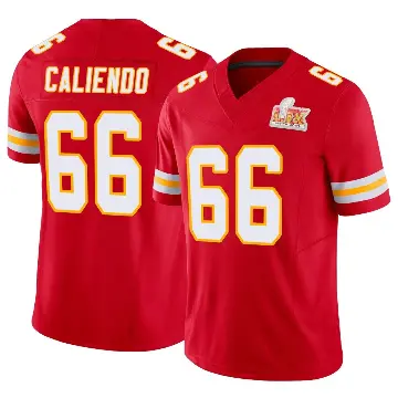 ＃66 Men's Mike Caliendo Red Limited Kansas City Chiefs Vapor F.U.S.E. Super Bowl LIX Jersey