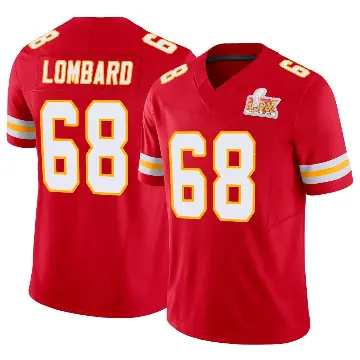 ＃68 Men's Joey Lombard Red Limited Kansas City Chiefs Vapor F.U.S.E. Super Bowl LIX Jersey