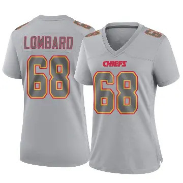 ＃68 Women's Joey Lombard Gray Game Kansas City Chiefs Atmosphere Fashion Jersey