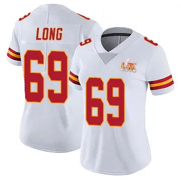 ＃69 Women's Kyle Long White Limited Kansas City Chiefs Vapor Untouchable Super Bowl LIX Jersey