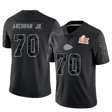 ＃70 Men's Tremayne Anchrum Jr. Black Limited Kansas City Chiefs Reflective Super Bowl LIX Jersey
