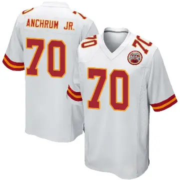 ＃70 Men's Tremayne Anchrum Jr. White Game Kansas City Chiefs Jersey