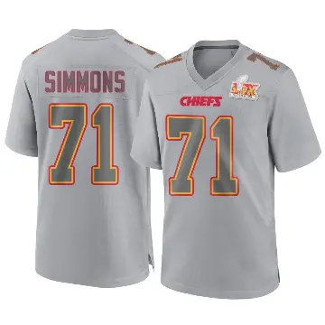 ＃71 Men's Josh Simmons Gray Game Kansas City Chiefs Atmosphere Fashion Super Bowl LIX Jersey