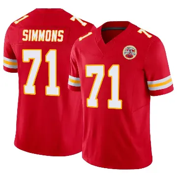 ＃71 Men's Josh Simmons Red Limited Kansas City Chiefs Vapor F.U.S.E. Jersey