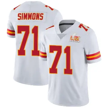 ＃71 Men's Josh Simmons White Limited Kansas City Chiefs Vapor Untouchable Super Bowl LIX Jersey