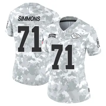 ＃71 Women's Josh Simmons Arctic Camo Limited Kansas City Chiefs 2024 Salute to Service Jersey