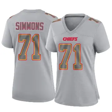 ＃71 Women's Josh Simmons Gray Game Kansas City Chiefs Atmosphere Fashion Jersey