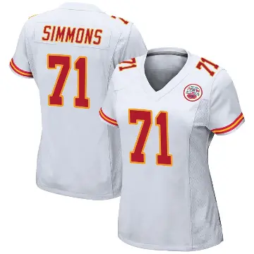 ＃71 Women's Josh Simmons White Game Kansas City Chiefs Jersey