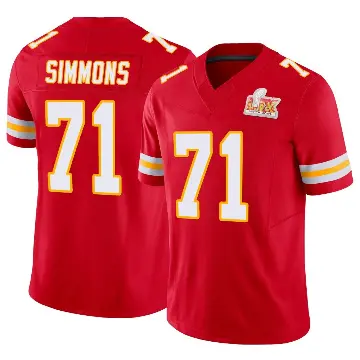 ＃71 Youth Josh Simmons Red Limited Kansas City Chiefs Vapor F.U.S.E. Super Bowl LIX Jersey