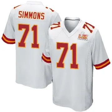 ＃71 Youth Josh Simmons White Game Kansas City Chiefs Super Bowl LIX Jersey