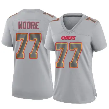 ＃77 Women's Jaylon Moore Gray Game Kansas City Chiefs Atmosphere Fashion Jersey