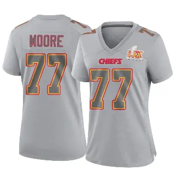 ＃77 Women's Jaylon Moore Gray Game Kansas City Chiefs Atmosphere Fashion Super Bowl LIX Jersey