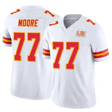 ＃77 Youth Jaylon Moore White Limited Kansas City Chiefs Vapor F.U.S.E. Super Bowl LIX Jersey