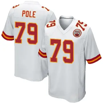 ＃79 Men's Esa Pole White Game Kansas City Chiefs Jersey