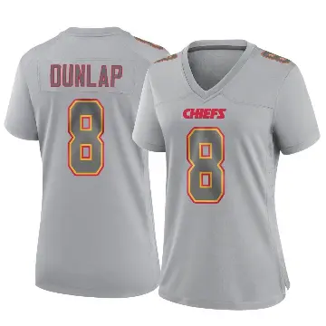 ＃8 Women's Carlos Dunlap Gray Game Kansas City Chiefs Atmosphere Fashion Jersey