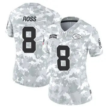 ＃8 Women's Justyn Ross Arctic Camo Limited Kansas City Chiefs 2024 Salute to Service Jersey