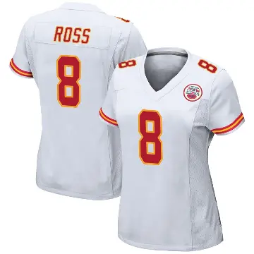 ＃8 Women's Justyn Ross White Game Kansas City Chiefs Jersey
