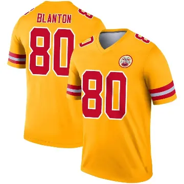 ＃80 Youth Kendall Blanton Gold Legend Kansas City Chiefs Inverted Jersey