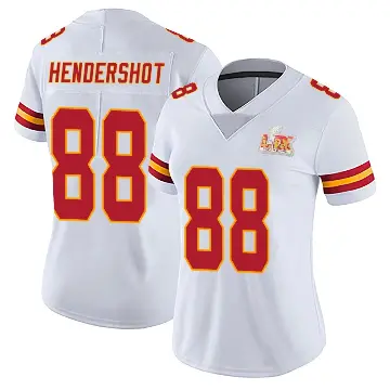 ＃88 Women's Peyton Hendershot White Limited Kansas City Chiefs Vapor Untouchable Super Bowl LIX Jersey