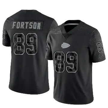 ＃89 Men's Jody Fortson Black Limited Kansas City Chiefs Reflective Jersey