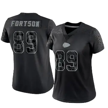 ＃89 Women's Jody Fortson Black Limited Kansas City Chiefs Reflective Jersey